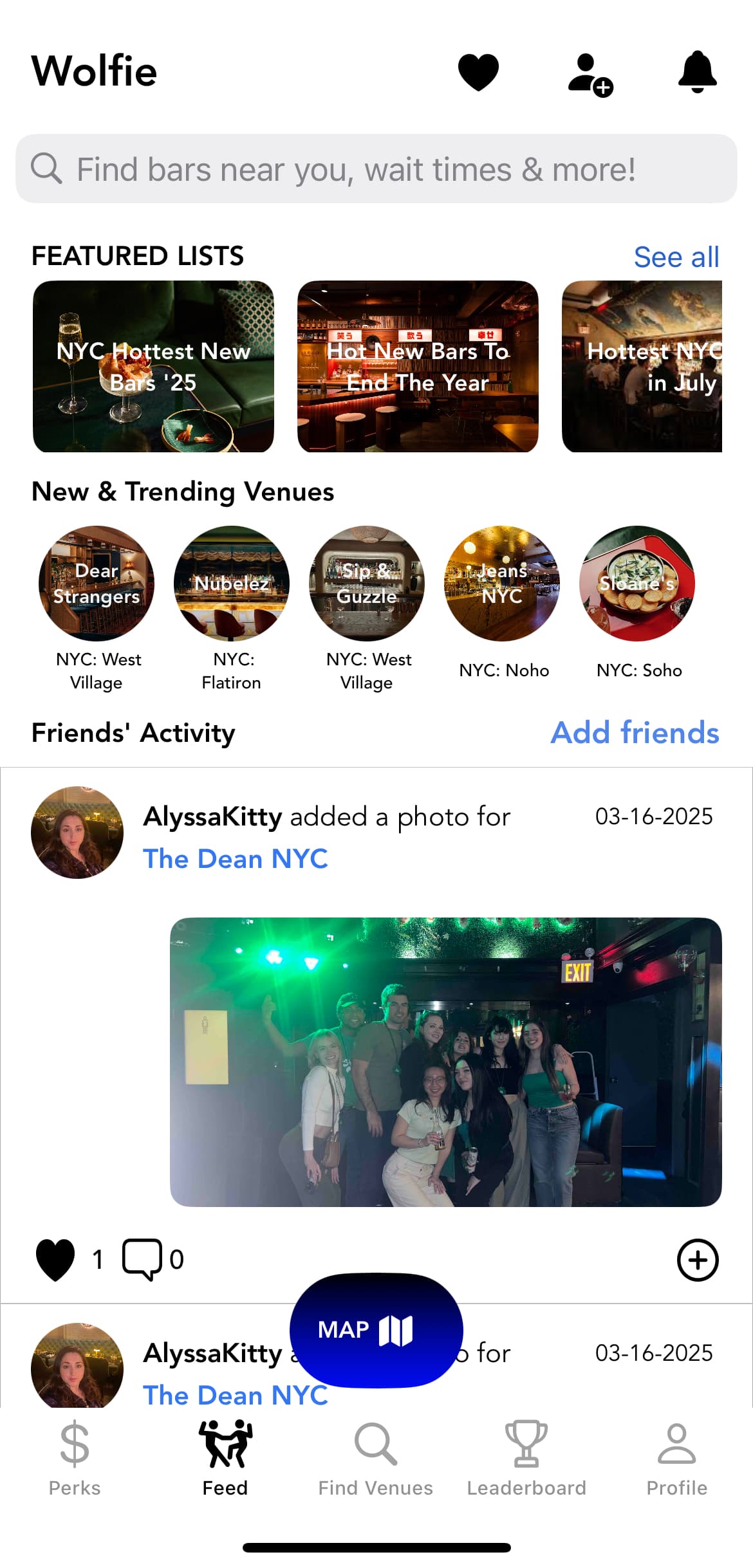 Wolfie App Interface